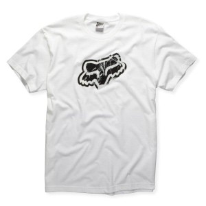 T-SHIRT FOX STICKER white L