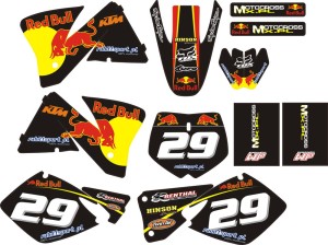 KOMPLET NAKLEJEK KTM EXC 01-02 RED BULL