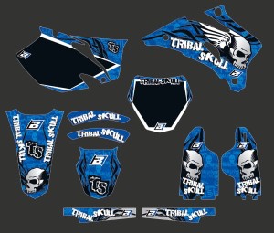 ZESTAW NAKLEJEK BLACKBIRD TRIBAL SKULL YZF 250/450 06-...
