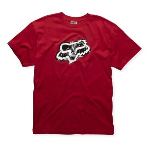 T-SHIRT FOX STICKER red S